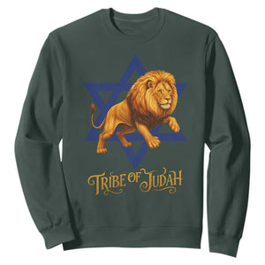 Tribe Of Judah Sweatshirt Bible History Hebrew Christ Israelite Lion TS11 Dark Forest Green Print Your Wear