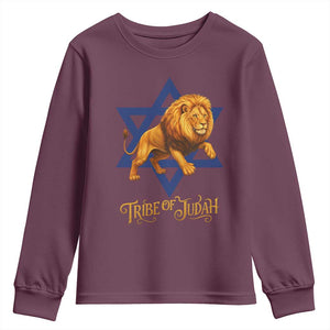 Tribe Of Judah Youth Sweatshirt Bible History Hebrew Christ Israelite Lion TS11 Maroon Print Your Wear