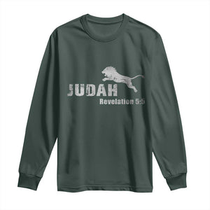 Lion Tribe of Judah Hebrew Christ Israelite Long Sleeve Shirt TS11 Dark Forest Green Print Your Wear