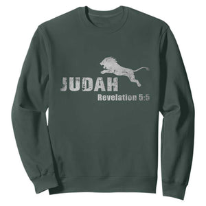 Lion Tribe of Judah Hebrew Christ Israelite Sweatshirt TS11 Dark Forest Green Print Your Wear