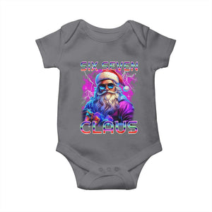 Funny Six Seven Claus Baby Onesie 67 Christmas Santa Meme Gen Alpha TS11 Charcoal Print Your Wear