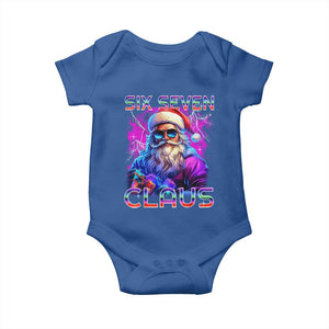 Funny Six Seven Claus Baby Onesie 67 Christmas Santa Meme Gen Alpha TS11 Royal Blue Print Your Wear