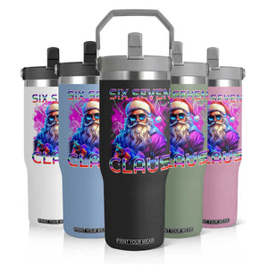 Funny Six Seven Claus Flip Straw Tumbler 67 Christmas Santa Meme Gen Alpha TS11 Print Your Wear