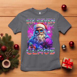 Funny Six Seven Claus T Shirt 67 Christmas Santa Meme Gen Alpha TS11 Charcoal Print Your Wear