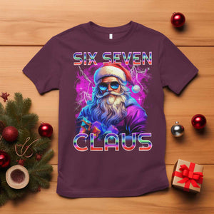 Funny Six Seven Claus T Shirt 67 Christmas Santa Meme Gen Alpha TS11 Maroon Print Your Wear