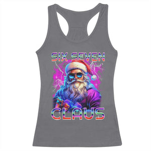 Funny Six Seven Claus Racerback Tank Top 67 Christmas Santa Meme Gen Alpha TS11 Charcoal Print Your Wear
