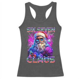 Funny Six Seven Claus Racerback Tank Top 67 Christmas Santa Meme Gen Alpha TS11 Dark Heather Print Your Wear