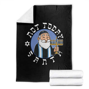 Funny Hanukkah Not Today Santa Throw Blanket Jewish Chanukah Chrismukkah TS11 Black Print Your Wear