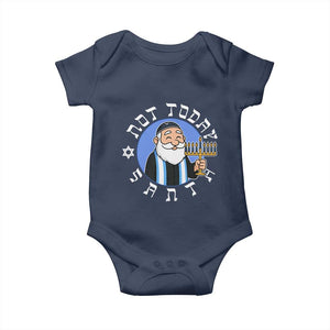 Funny Hanukkah Not Today Santa Baby Onesie Jewish Chanukah Chrismukkah TS11 Navy Print Your Wear