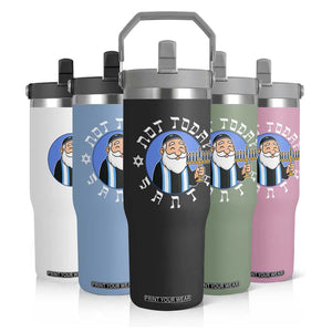 Funny Hanukkah Not Today Santa Flip Straw Tumbler Jewish Chanukah Chrismukkah TS11 Print Your Wear