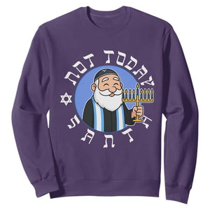 Funny Hanukkah Not Today Santa Sweatshirt Jewish Chanukah Chrismukkah TS11 Purple Print Your Wear