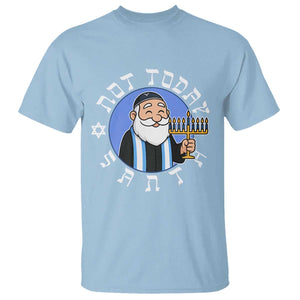 Funny Hanukkah Not Today Santa T Shirt Jewish Chanukah Chrismukkah TS11 Light Blue Print Your Wear