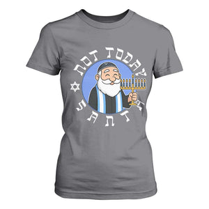 Funny Hanukkah Not Today Santa T Shirt For Women Jewish Chanukah Chrismukkah TS11 Charcoal Print Your Wear