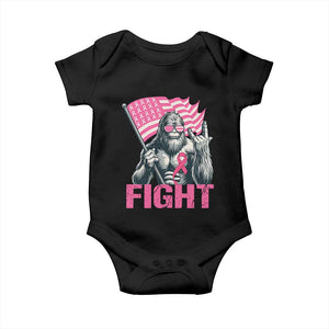 Funny Bigfoot Breast Cancer Awareness Baby Onesie Fight Pink Ribbon TS11 Black Print Your Wear