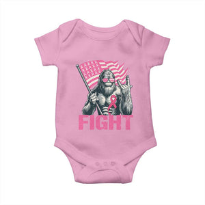 Funny Bigfoot Breast Cancer Awareness Baby Onesie Fight Pink Ribbon TS11 Light Pink Print Your Wear