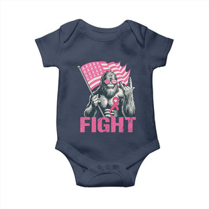 Funny Bigfoot Breast Cancer Awareness Baby Onesie Fight Pink Ribbon TS11 Navy Print Your Wear