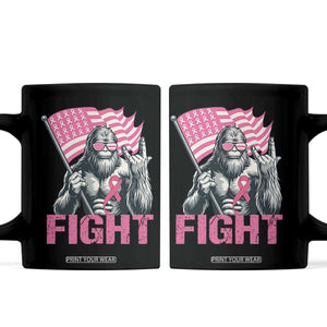 Funny Bigfoot Breast Cancer Awareness Coffee Mug Fight Pink Ribbon TS11 Black Print Your Wear