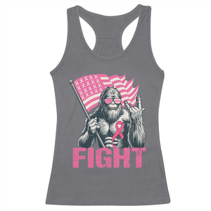 Funny Bigfoot Breast Cancer Awareness Racerback Tank Top Fight Pink Ribbon TS11 Charcoal Print Your Wear