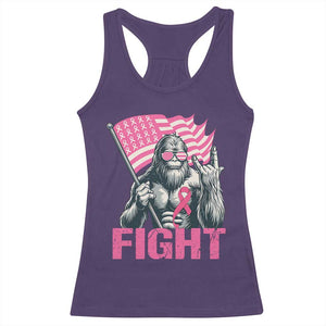 Funny Bigfoot Breast Cancer Awareness Racerback Tank Top Fight Pink Ribbon TS11 Purple Print Your Wear