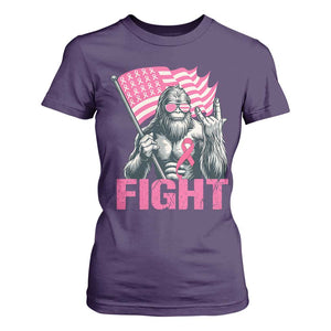 Funny Bigfoot Breast Cancer Awareness T Shirt For Women Fight Pink Ribbon TS11 Purple Print Your Wear