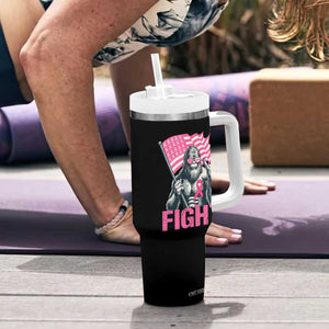 Funny Bigfoot Breast Cancer Awareness Tumbler With Handle Fight Pink Ribbon TS11 Print Your Wear