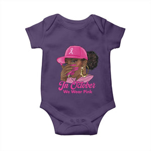 In October We Wear Pink Baby Onesie Black Women Breast Cancer Awareness TS11 Purple Print Your Wear