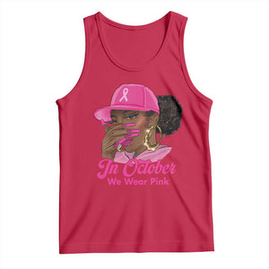 In October We Wear Pink Tank Top Black Women Breast Cancer Awareness TS11 Red Print Your Wear