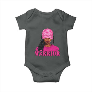 African American Warrior Breast Cancer Baby Onesie Pink Ribbon TS11 Dark Heather Print Your Wear