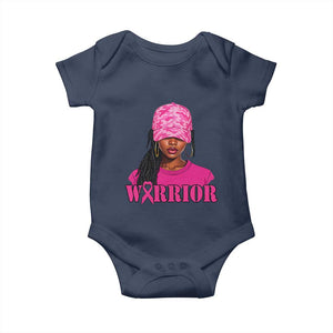 African American Warrior Breast Cancer Baby Onesie Pink Ribbon TS11 Navy Print Your Wear