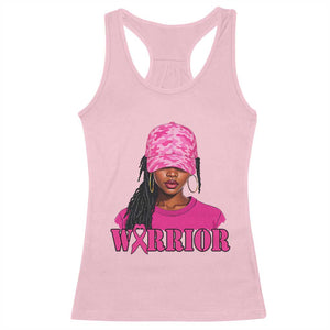 African American Warrior Breast Cancer Racerback Tank Top Pink Ribbon TS11 Light Pink Print Your Wear
