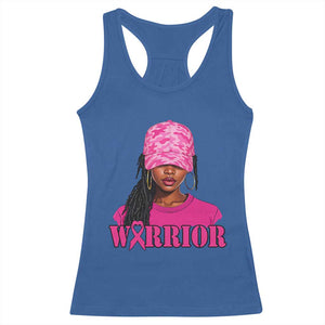 African American Warrior Breast Cancer Racerback Tank Top Pink Ribbon TS11 Royal Blue Print Your Wear