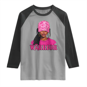 African American Warrior Breast Cancer Raglan Shirt Pink Ribbon TS11 Sport Gray Black Print Your Wear
