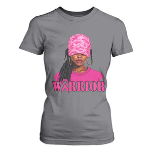 African American Warrior Breast Cancer T Shirt For Women Pink Ribbon TS11 Charcoal Print Your Wear