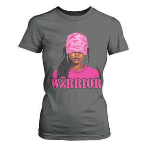 African American Warrior Breast Cancer T Shirt For Women Pink Ribbon TS11 Dark Heather Print Your Wear