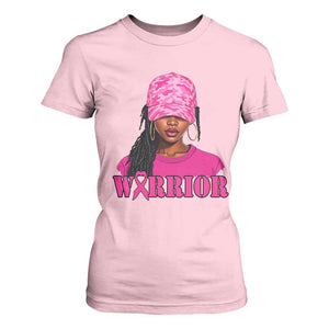 African American Warrior Breast Cancer T Shirt For Women Pink Ribbon TS11 Light Pink Print Your Wear