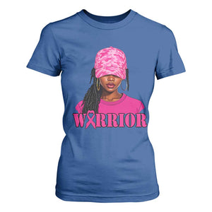 African American Warrior Breast Cancer T Shirt For Women Pink Ribbon TS11 Royal Blue Print Your Wear