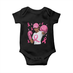 African American Fighter Breast Cancer Awareness Baby Onesie Pink Ribbon TS11 Black Print Your Wear