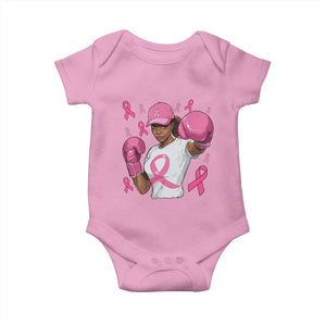 African American Fighter Breast Cancer Awareness Baby Onesie Pink Ribbon TS11 Light Pink Print Your Wear
