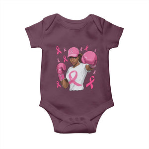 African American Fighter Breast Cancer Awareness Baby Onesie Pink Ribbon TS11 Maroon Print Your Wear
