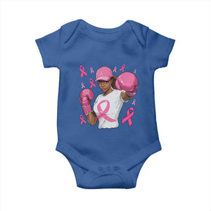 African American Fighter Breast Cancer Awareness Baby Onesie Pink Ribbon TS11 Royal Blue Print Your Wear