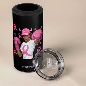African American Fighter Breast Cancer Awareness 4 in 1 Can Cooler Tumbler Pink Ribbon TS11 Print Your Wear