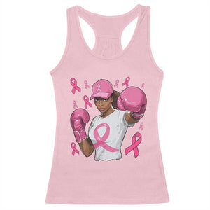 African American Fighter Breast Cancer Awareness Racerback Tank Top Pink Ribbon TS11 Light Pink Print Your Wear