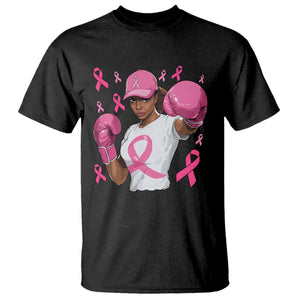 African American Fighter Breast Cancer Awareness T Shirt Pink Ribbon TS11 Black Print Your Wear