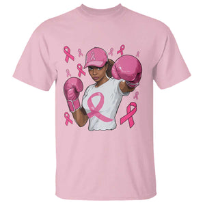 African American Fighter Breast Cancer Awareness T Shirt Pink Ribbon TS11 Light Pink Print Your Wear