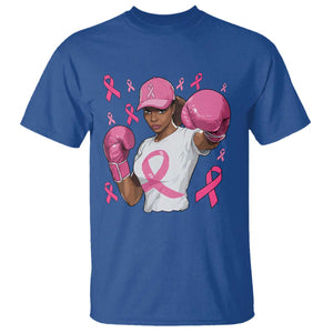 African American Fighter Breast Cancer Awareness T Shirt Pink Ribbon TS11 Royal Blue Print Your Wear