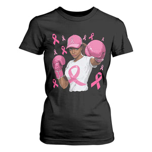African American Fighter Breast Cancer Awareness T Shirt For Women Pink Ribbon TS11 Black Print Your Wear