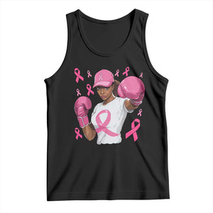 African American Fighter Breast Cancer Awareness Tank Top Pink Ribbon TS11 Black Print Your Wear