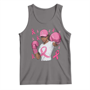 African American Fighter Breast Cancer Awareness Tank Top Pink Ribbon TS11 Deep Heather Print Your Wear