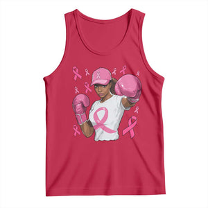 African American Fighter Breast Cancer Awareness Tank Top Pink Ribbon TS11 Red Print Your Wear
