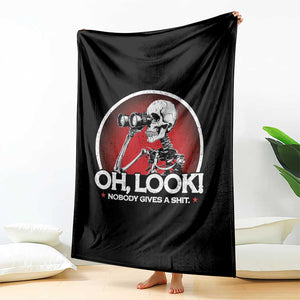 Oh Look Nobody Gives A Shit Throw Blanket Funny Sarcastic Humor Skeleton TS11 Print Your Wear